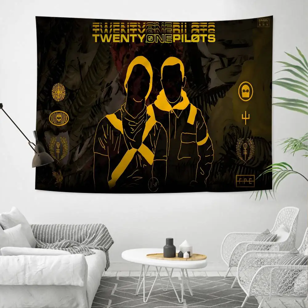 Pop Band T-Twenty One Pilots DIY Wall Tapestry Hanging Tarot Hippie Wall Rugs Dorm INS Home Decor