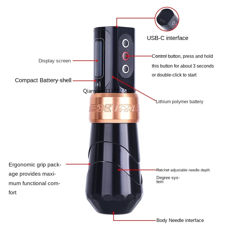 New wireless battery tattoo pen tattoo motor machine cutting and fogging tattoo integrated machine set