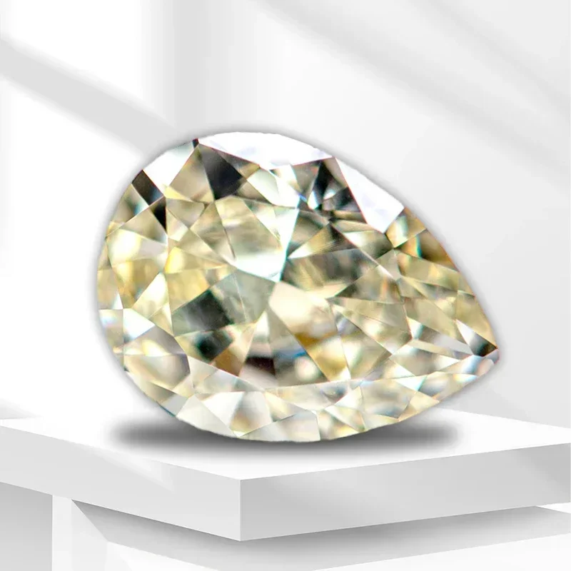 

4k измельченный ледяной огранки, кубический цирконий светло-желтого цвета, класс 5А, грушевидная форма, лабораторный синтетический камень CZ для женщин, подвески, драгоценности