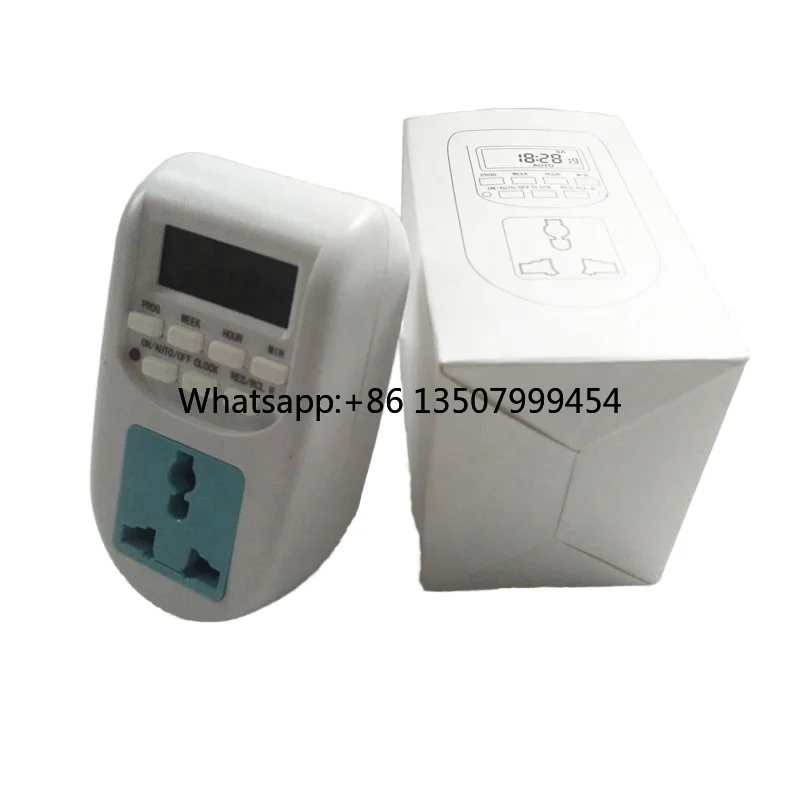 

SUPOELE AL-06 220V 10A LCD Display Daily Weekly Programmable Digital Timer Switch Universal Socket EU Plug IP44 Rated Time