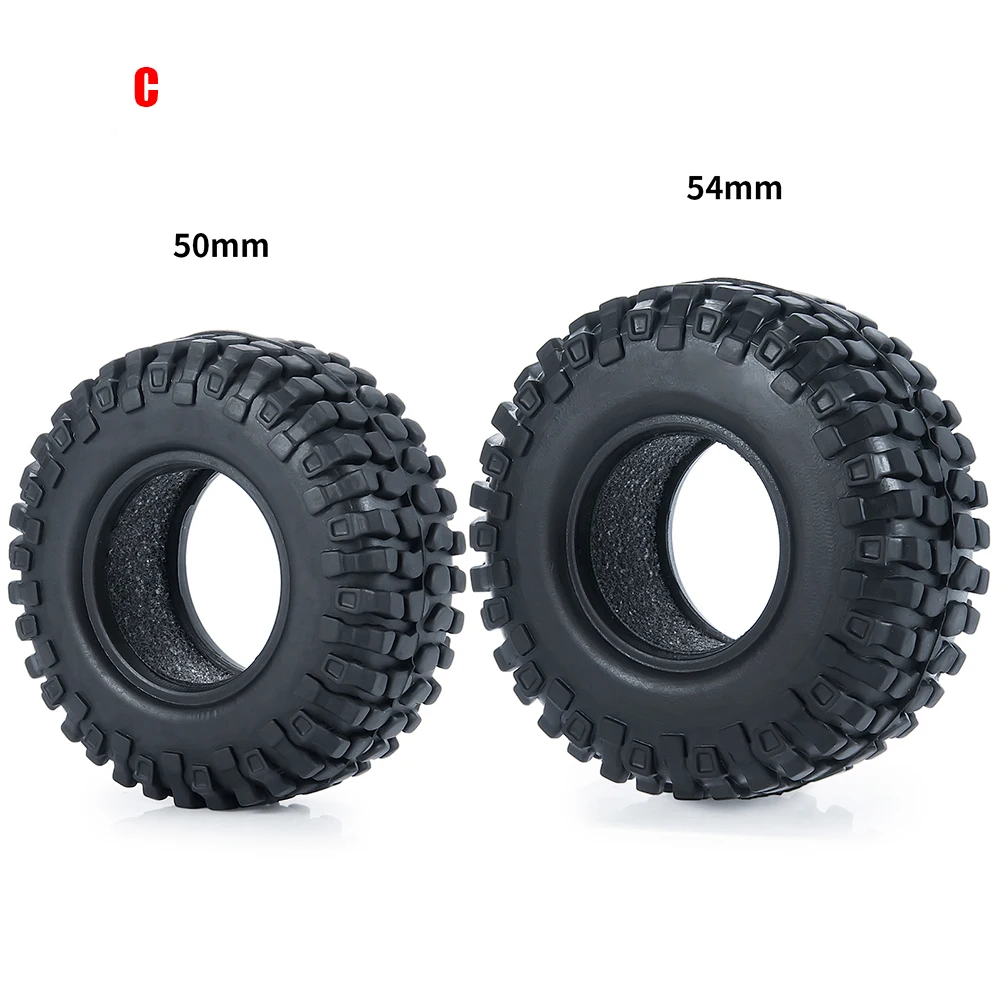 MIBIDAO 4Pcs 1.0inch Soft Rubber Wheel Tires for Axial SCX24 Deadbolt Chevrolet Wrangler Gladiator Bronco 1/24 RC Crawler Car