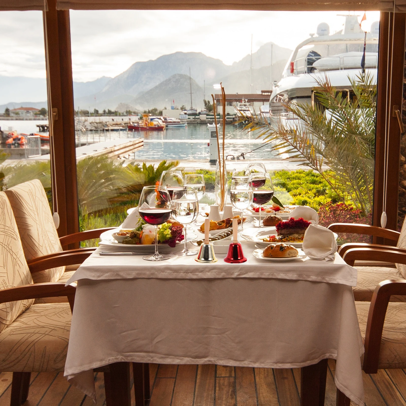 

4Pcs Festive Hand Bell Classic Christmas Bell with Wooden Handle for Hotel Bar Kitchen Pantry Call Service Decor