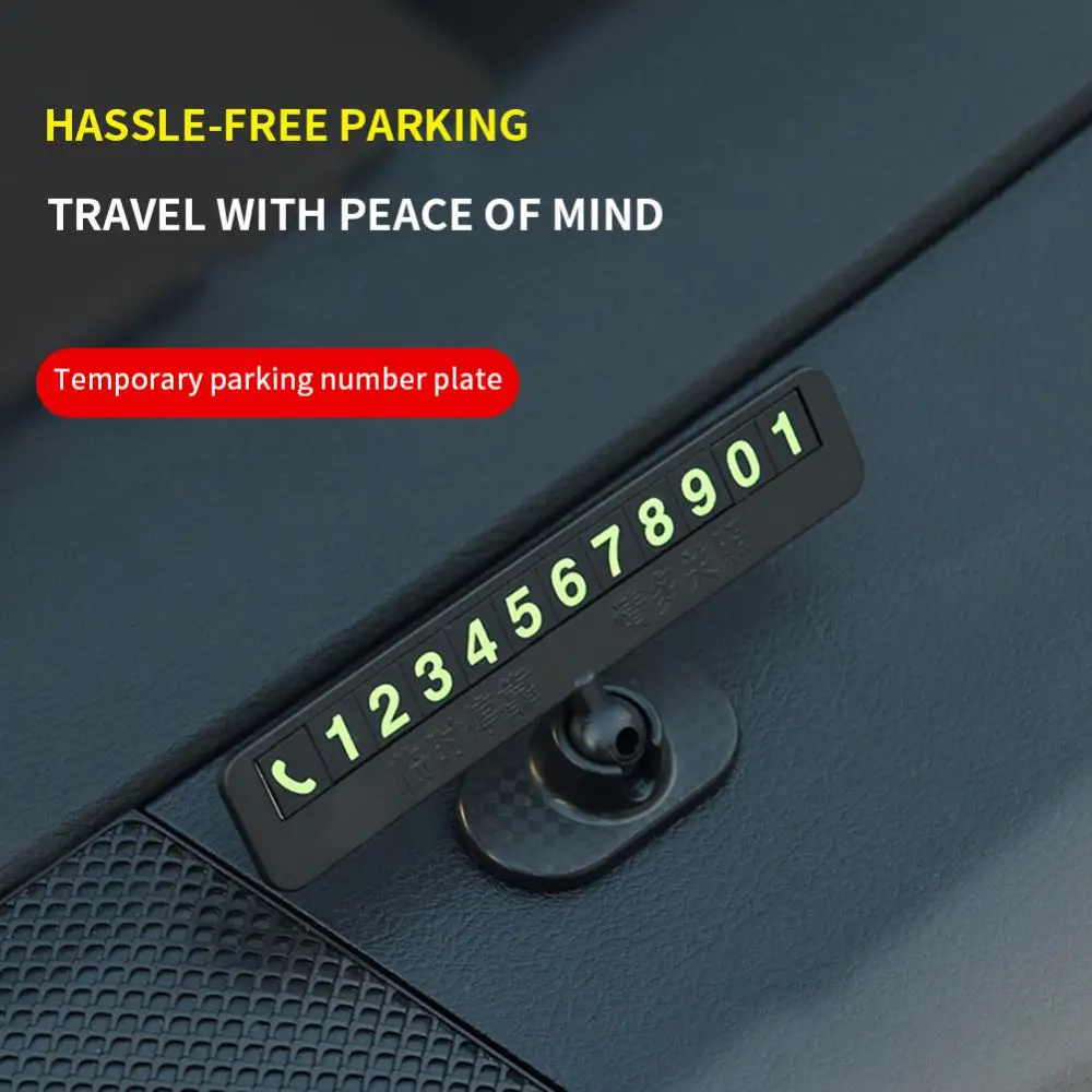 1~7PCS Mini Portable Telephone Number Plate With Switch Phone Number Business Card Temporary Parking Card Plate Car Accessories