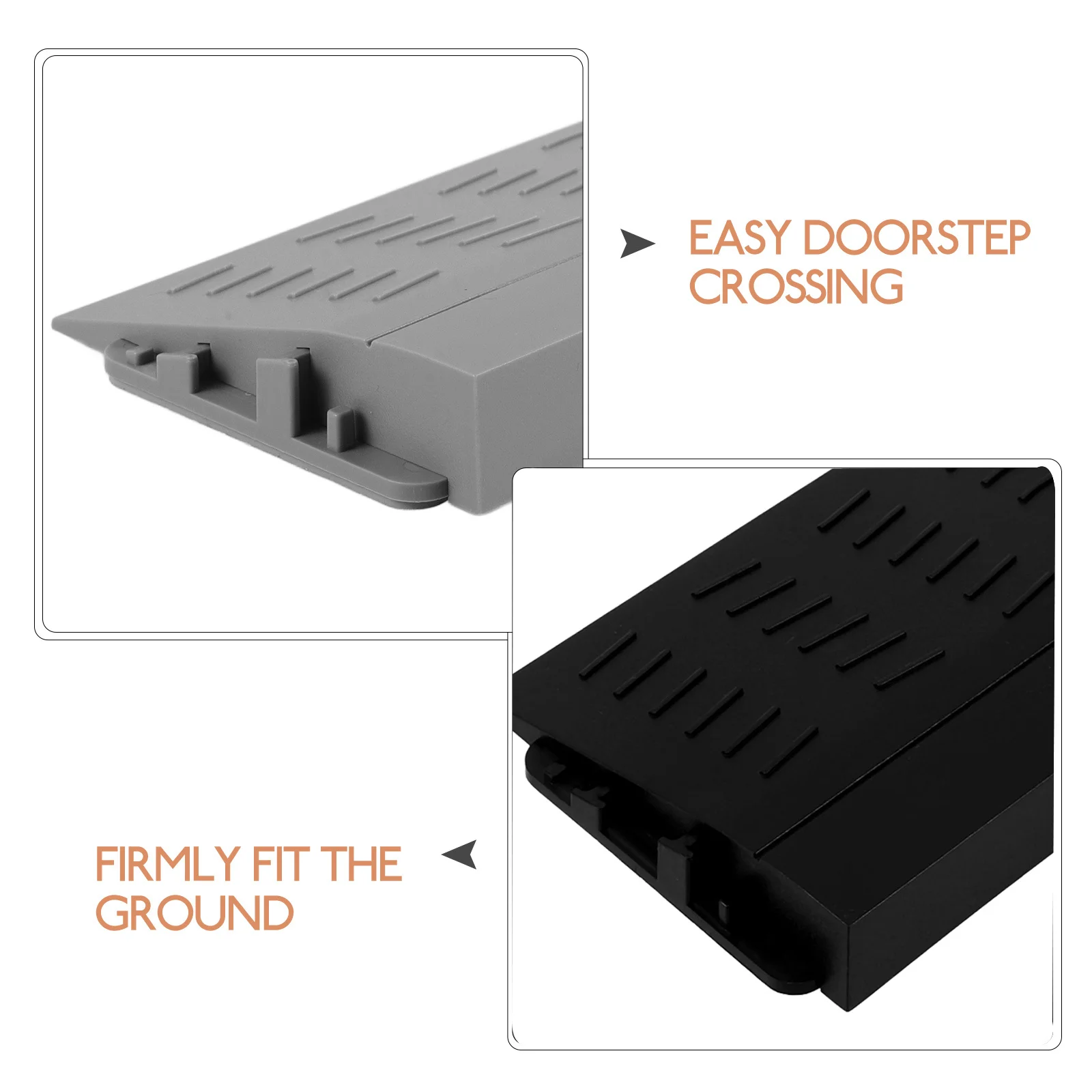 2Pcs Robot Vacuum Climbing Ramp Plastic Non-Slip Door Threshold Ramp Strip Indoor Home Threshold Transition Pad for Sweeping