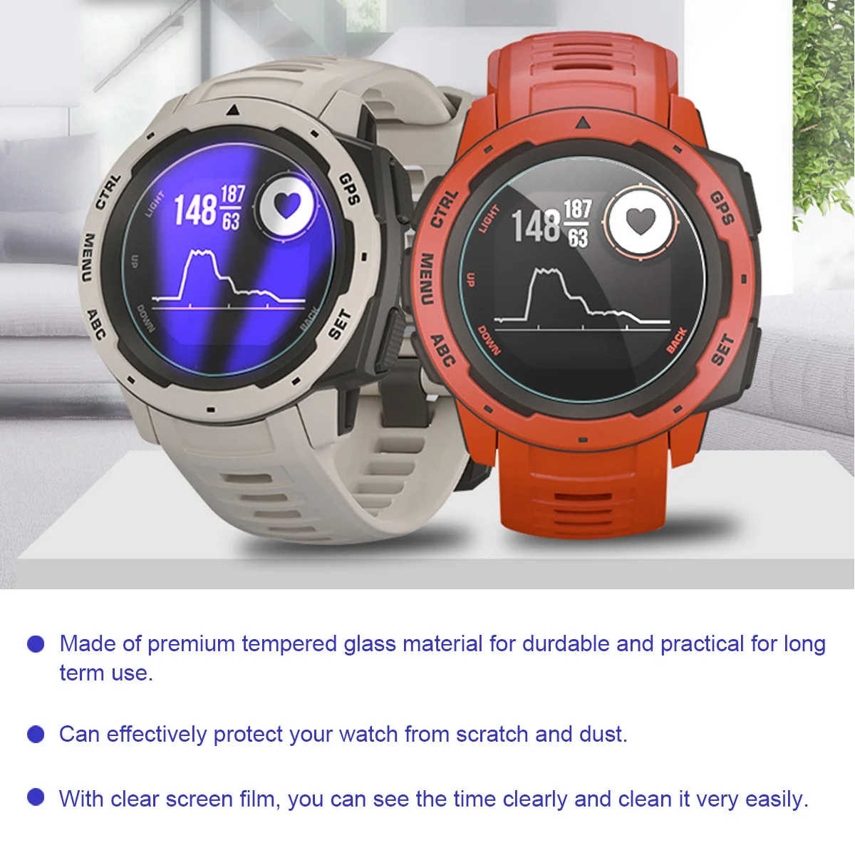 

6Pcs Watch Screen Protector Premium Tempered Glass Film Scratch Resistant Clear Protective Film for Fenix6s Screen