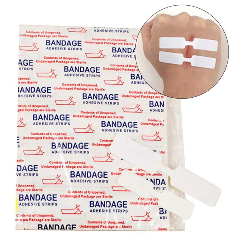 Band-Aid portátil ao ar livre Zipper Tie, ferida hemostática encerramento Patch, sutura rápida, 10pcs