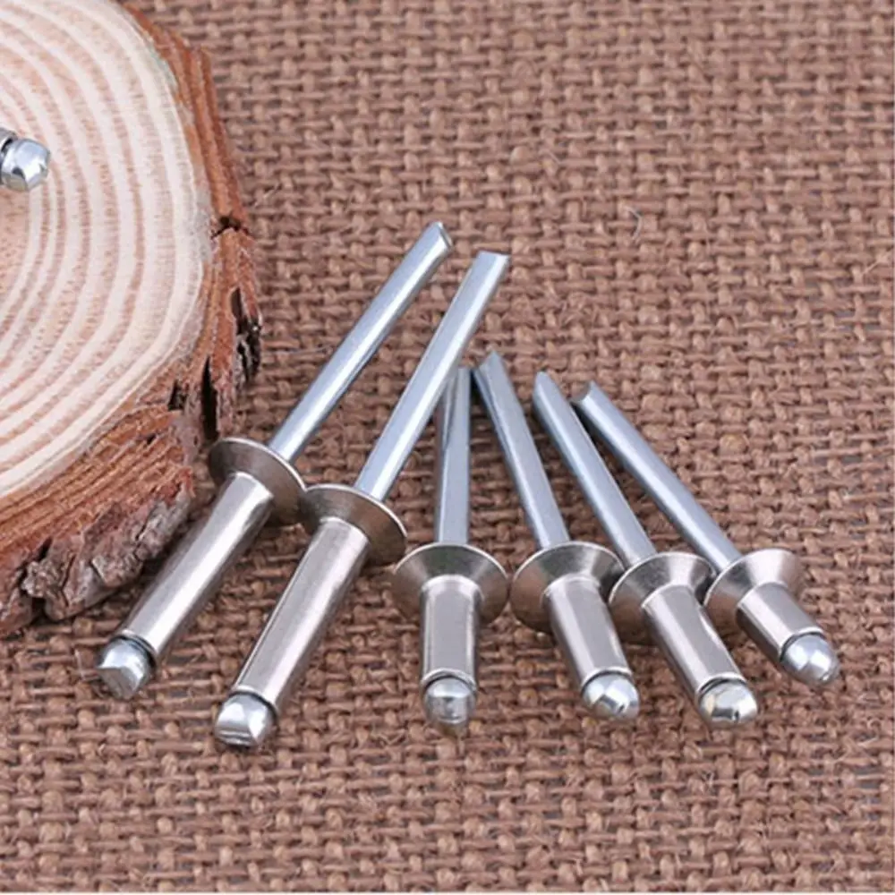 50 pcs 304 Stainless Steel Waterproof Rivets Closed Round Head Anti Corrosion Blind Pull Rivet Silver Oxidation Exhaust Rivet