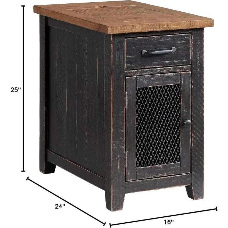 Tavolino rustico, nero antico e miele