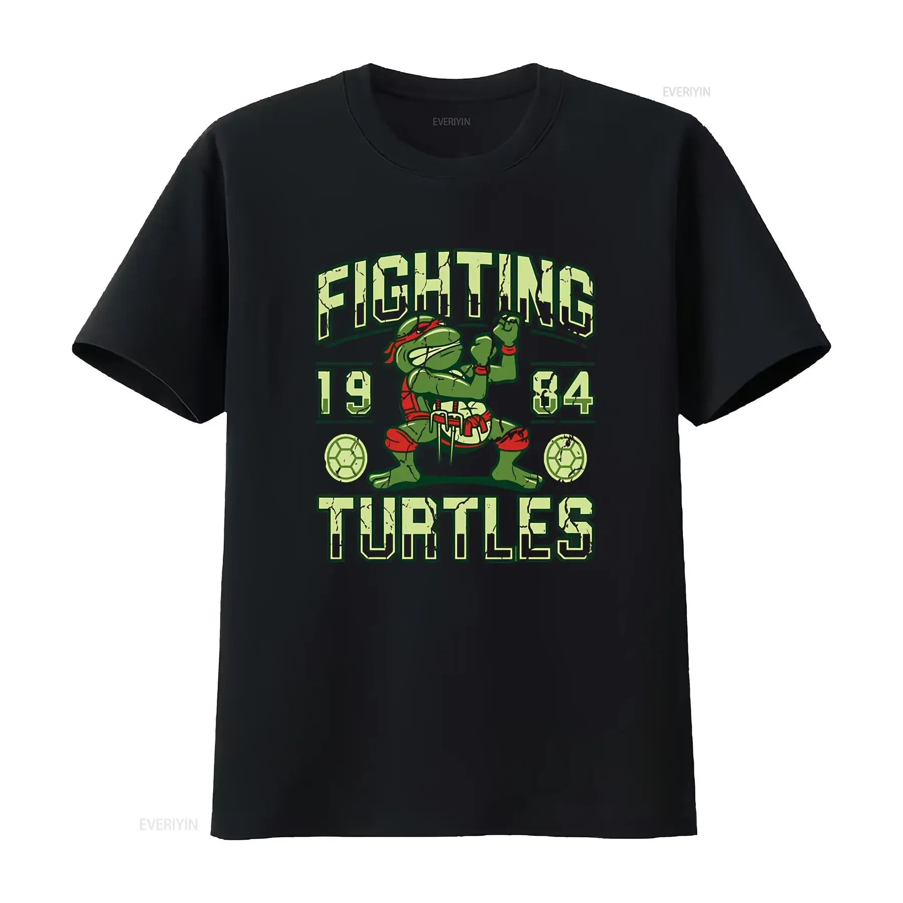 TURTLE GYM VINTAGE MENS T SHIRT FUNNY RETRO CLASSIC MUTANT DESIGN TOP COL vintage Washed Slightly streetwear Versatile graphic