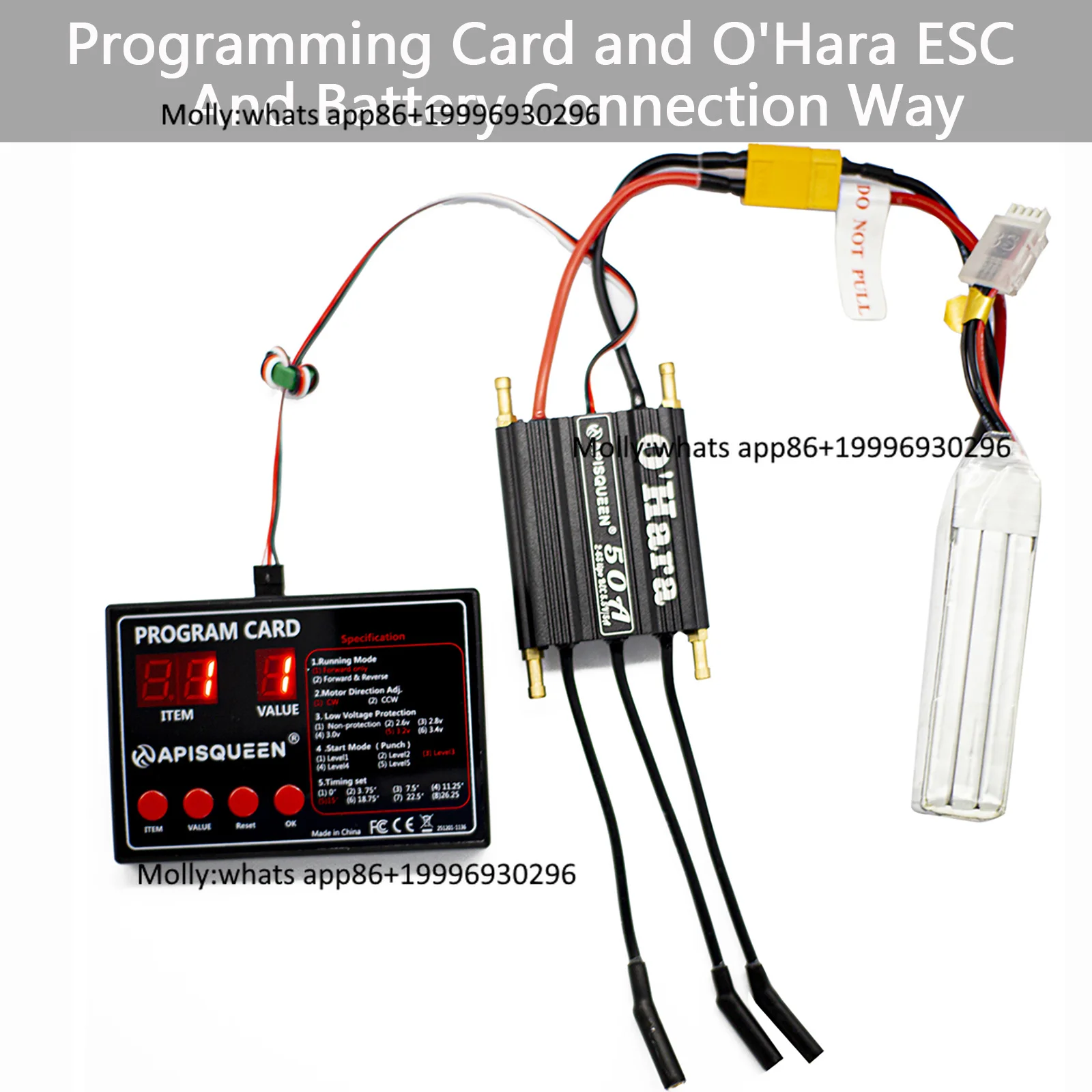 Programing Card for RC Boat Ship Model Electronic Speed Controller(Suit for 50A/70A/90A/120A/150A O'hara ESC
