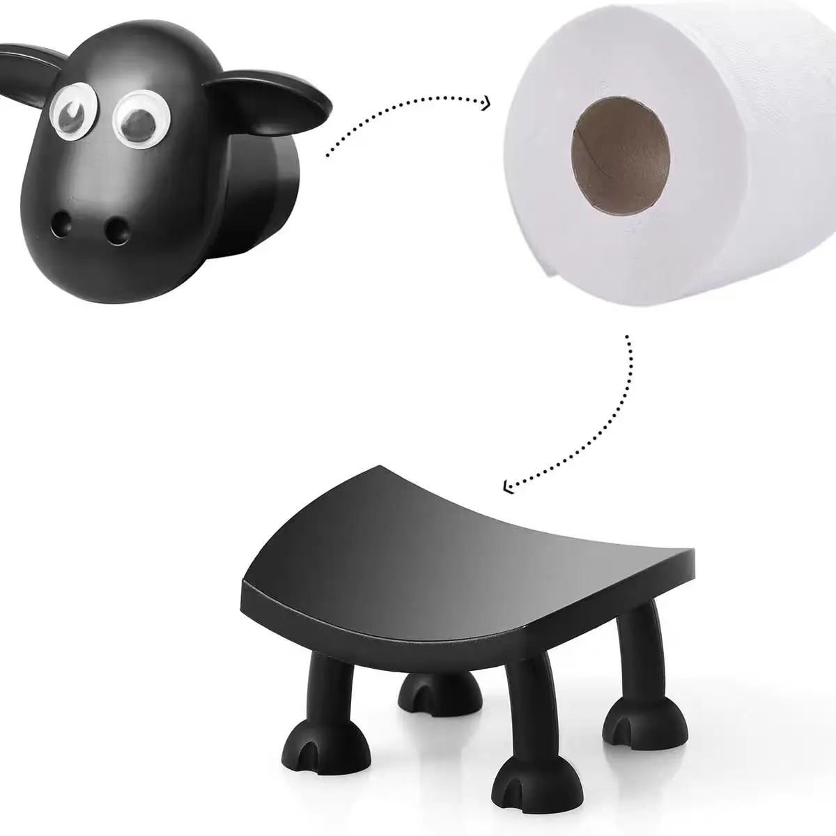 

Lamb-shaped toilet paper holder