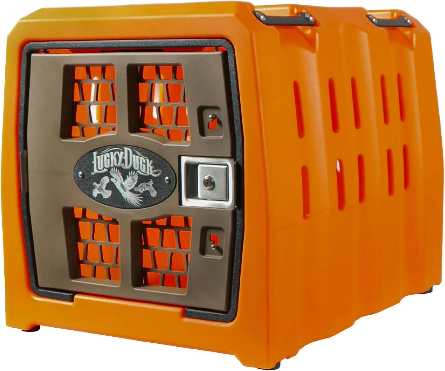

Lucky Dog Kennel, Durable Crash Tested Portable Dog Crates, Medium, Uplander (Orange)