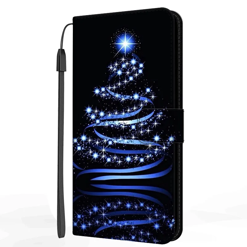 Christmas Leather Cover For iPhone 6 6S 7 8 Plus 11 12 Pro Max 6SPlus Case Flip Wallet Phone Cover for iPhone SE 2020 2016 Coque