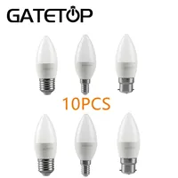 10Pcs 3W 5W 6W 7W 220V Led Bulb C37 E27 B22 E14 Warm White Day White Cold White Lamp For Home Decoration Study Bathroom