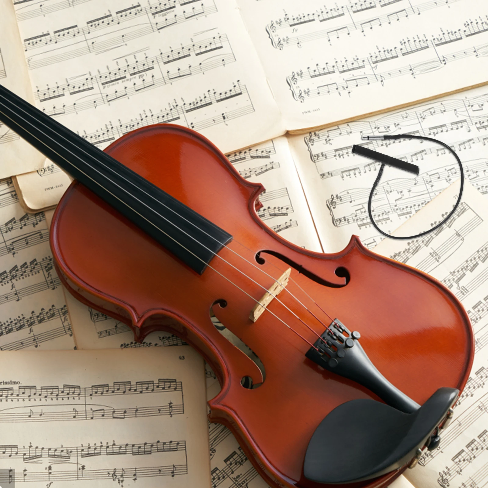 

Violin Transducer Acoustic Pickup For Violin Ceramic Rod 5Mm Audio Plug Clip-On Design For Musicians Durable Sensitive String