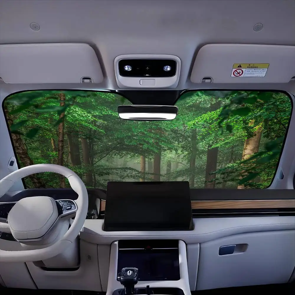 

Forest Landscape Car SunShade Windshield Sun Shade Personalized Picture Block UV Rays Visor Protector