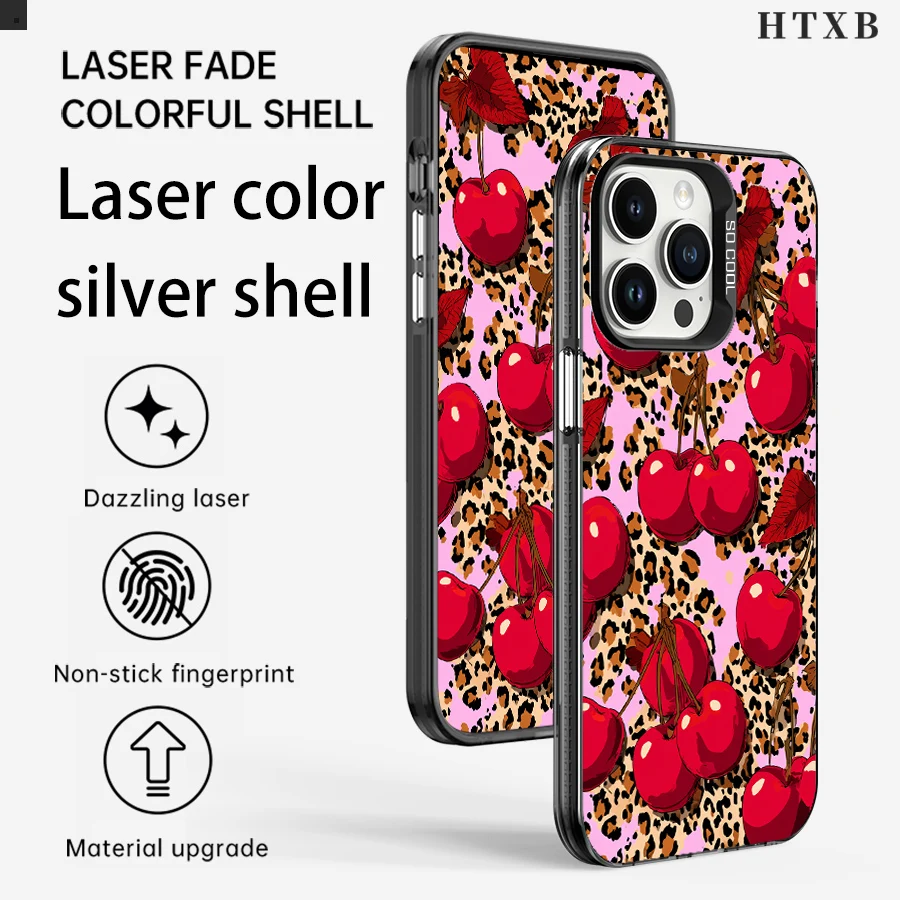 

Тональный крем с леопардовым принтом и вишней Телефон для iPhone 17–11 Pro Max Plus