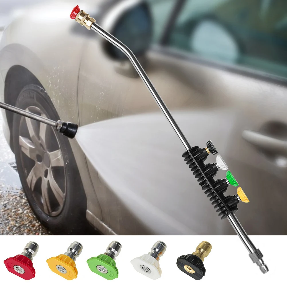 38/56cm Pressure Washer Wand 2600PSI Curved Extension Wand 1/4 Inch Quick Connect Pressure Washer Lance Extension Nozzles