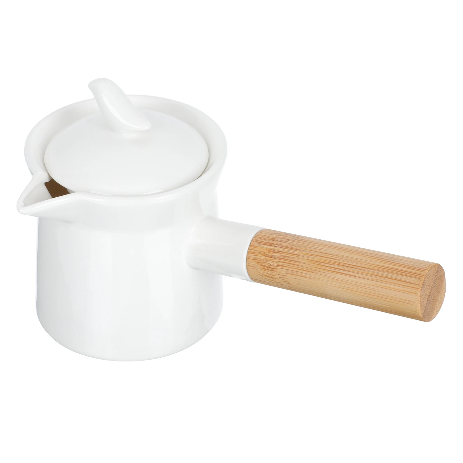 

Ceramic Teapot White Mini Side Handle Smooth Practical for Home Office Decorative Teapot Restaurant Gift Kitchen Barware