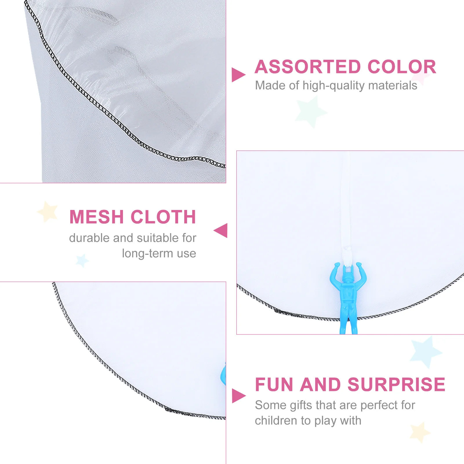 

8Pcs DIY Blank Kids White Parachutes Mini Soldier Flying Outdoor Playthings Drawing Creativity Gifts Parachute Toy