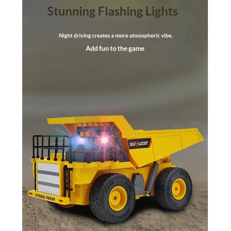 

9-канальный самосвал с дистанционным управлением, игрушечная инженерная модель автомобиля, подарок, радиоуправляемый автомобиль, имитация нагрузки, функции разгрузки, радиоуправляемые автомобили для мальчиков
