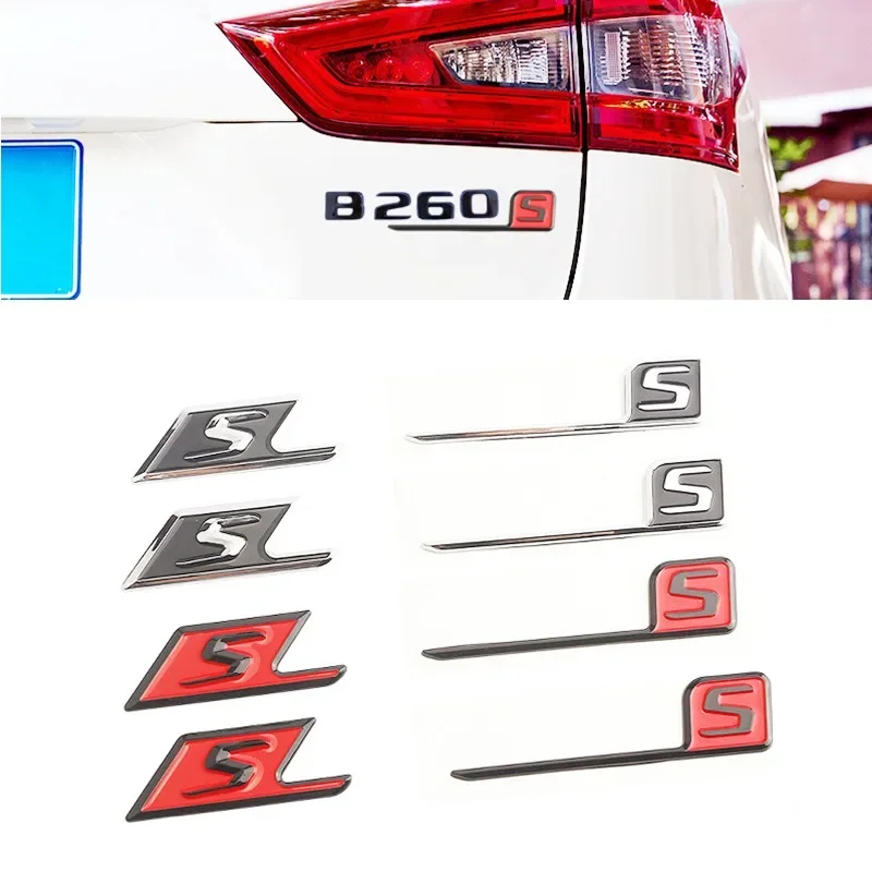 Etiqueta de carro do emblema do tronco da letra do ABS S para Mercedes Benz, emblema, 3D, W117, CLA45, W205, C63, W212, E63, W207, W176, A45, X156, Gla45, AMG