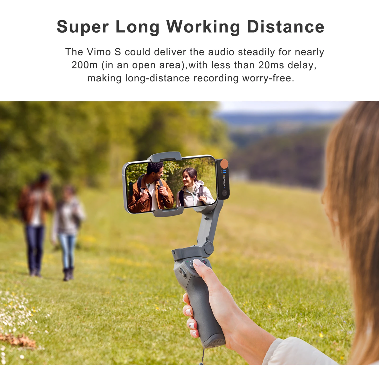 COMICA-Vimo S-UC نظام الميكروفون اللاسلكي ، المدمج في بطارية أندرويد ، آيفون 15 ، 14 ، 13 ، 12 ، 11 ، بث مباشر ، مقابلة ، Vlog