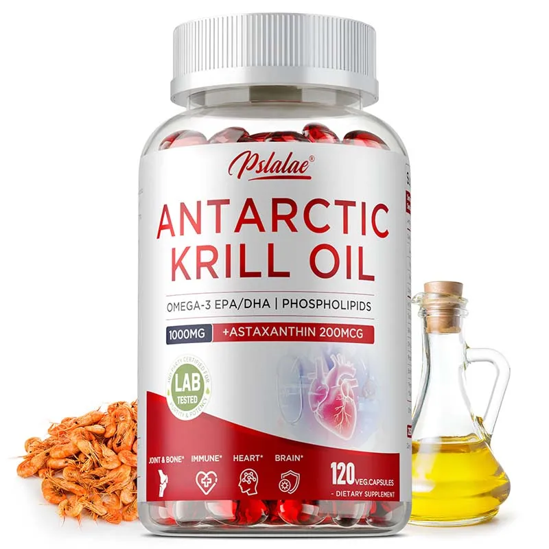 

Antarctic Krill Oil - with Omega-3, EPA & DHA, Supports Heart & Brain Health, Joints, Muscle Health & Skin, 30/60/120 Capsules