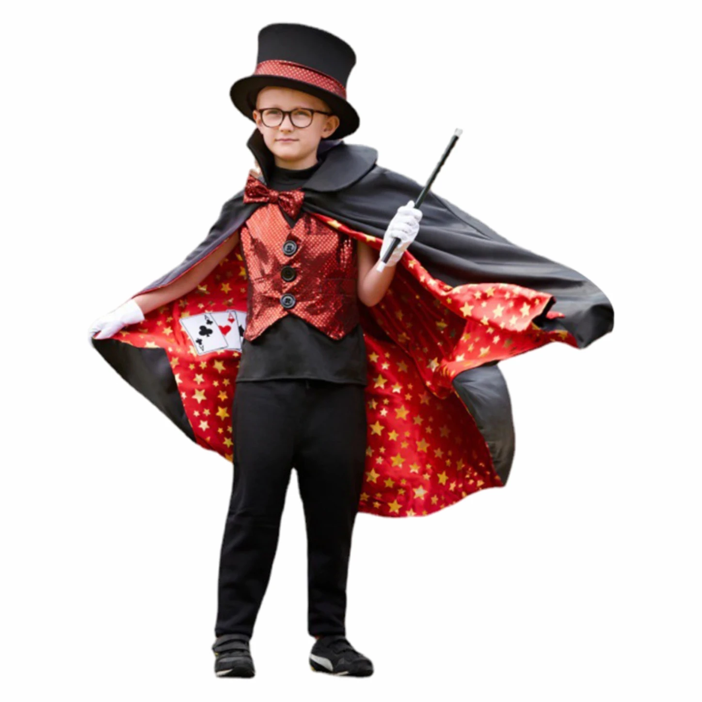 

Magician Role Play Cloak Waistcoat Cape Hat Magic Wand Set Cosplay Costume 2024 Jazz Dance Stage Outfit