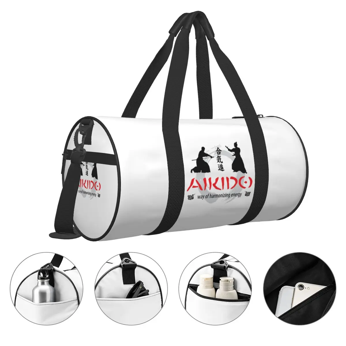 Aikido Practitioner Sporttasche Japanische Kampfsporttraining Sporttaschen Herren Fitnessstudio Zubehör Bunte Fitnesstasche Outdoor-Handtaschen