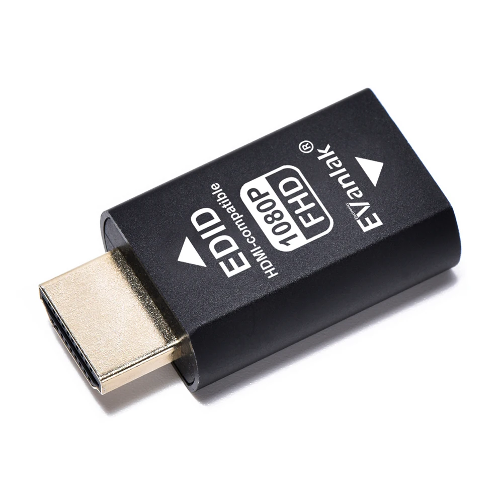 EVanlak HDMI EDID Emulator Passthrough 3e-generatie emulatoradapter werkt met Mac Thunderbolt naar HDMI-switches/extenders/videosplitters