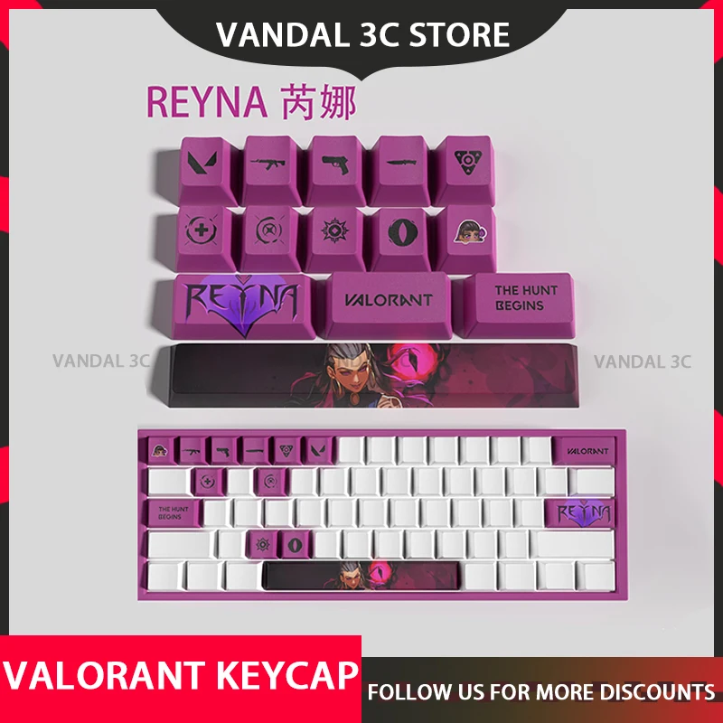 

Valorant Keycaps Phoenix Reyna Fade Neon Gekko Sage Raze Oem Profile 10 Keys Mini Set Pbt Dye Sublimation Keycaps For Mx Switch