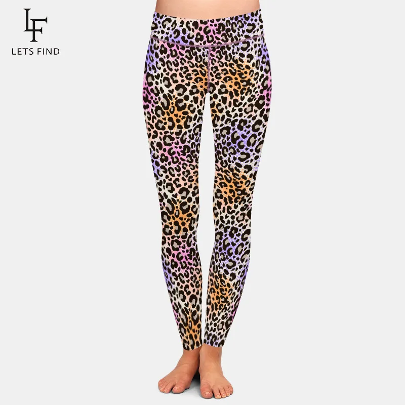 LETSFIND 2020 High Quaility Women Pants 3D Leopard Grain Print Sexy Fitness Leggings High Waist Leggings