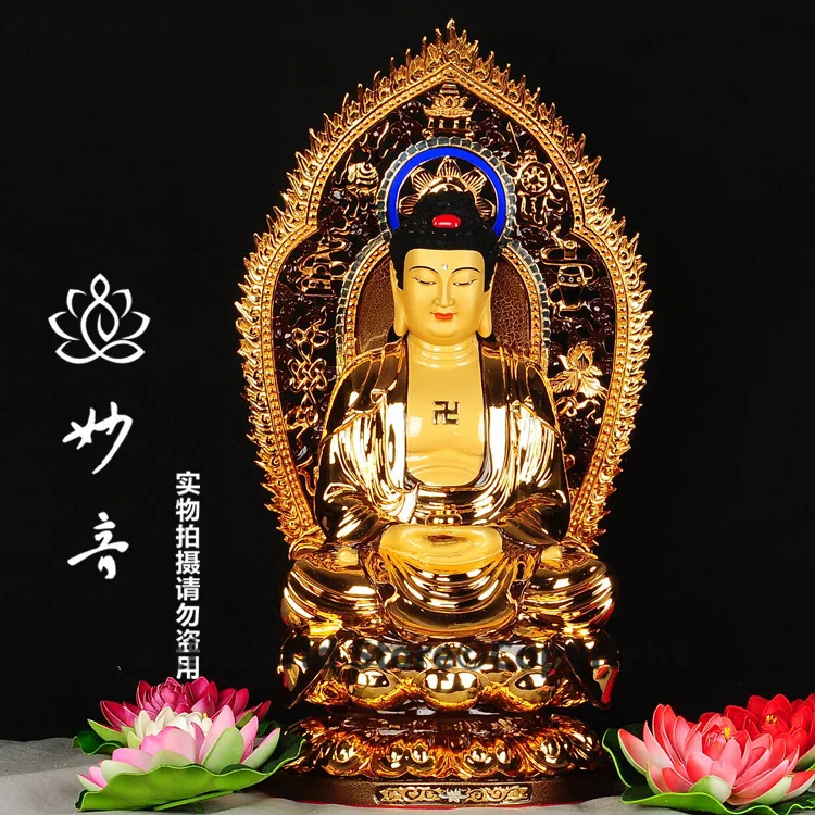 

60 CM LARGE figure of Buddha--OFFICE HOME Health efficacious Protection# Buddhism Consecrate the Buddha 24K gilding brass statue