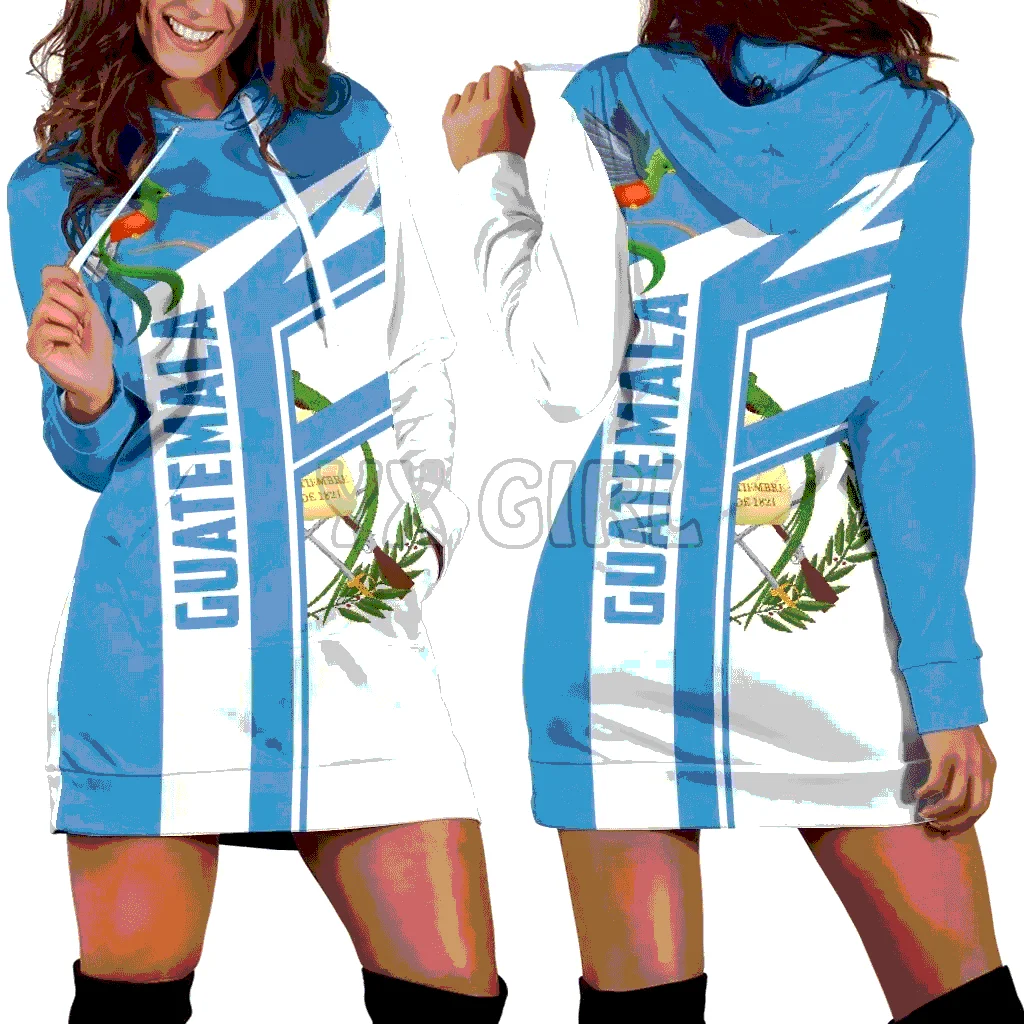 

Guatemala Air Hoodie Dress 3D Printed Hoodie Dress Novelty Hoodies Women Casual LongSleeve Hooded Pullover Tracksuit