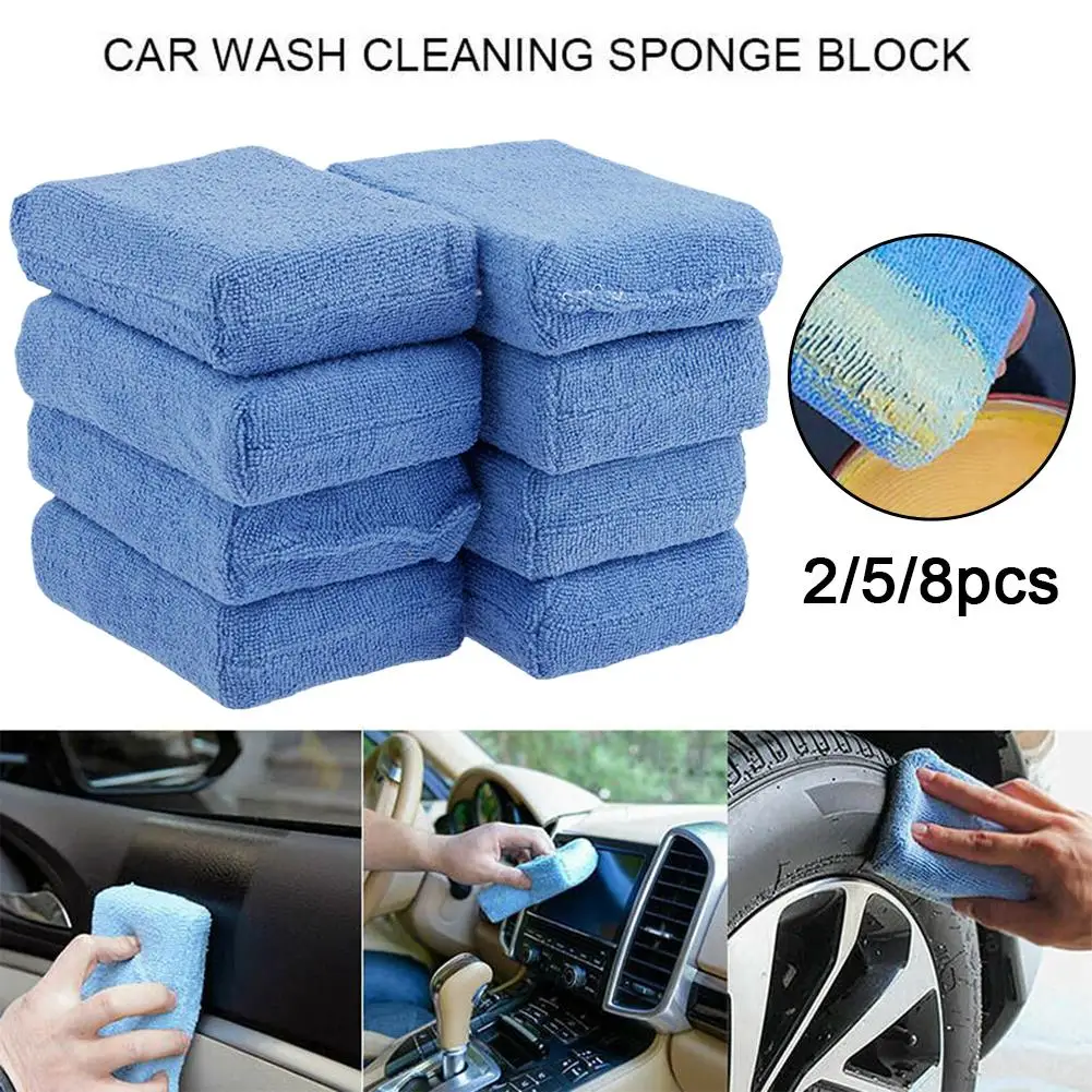 Car Cleaning Sponge Cloths Car Cleaning Cloths Car Wax Polishing Pad Car Detailing Microfiber Applicators (Pack Of 8)