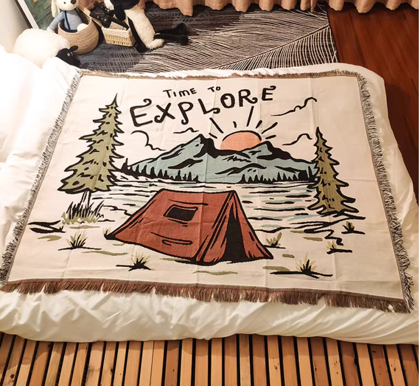 Camping blanket, Ins style office nap blanket, sofa towel, leisure blanket, knitted thread blanket, airplane blanket