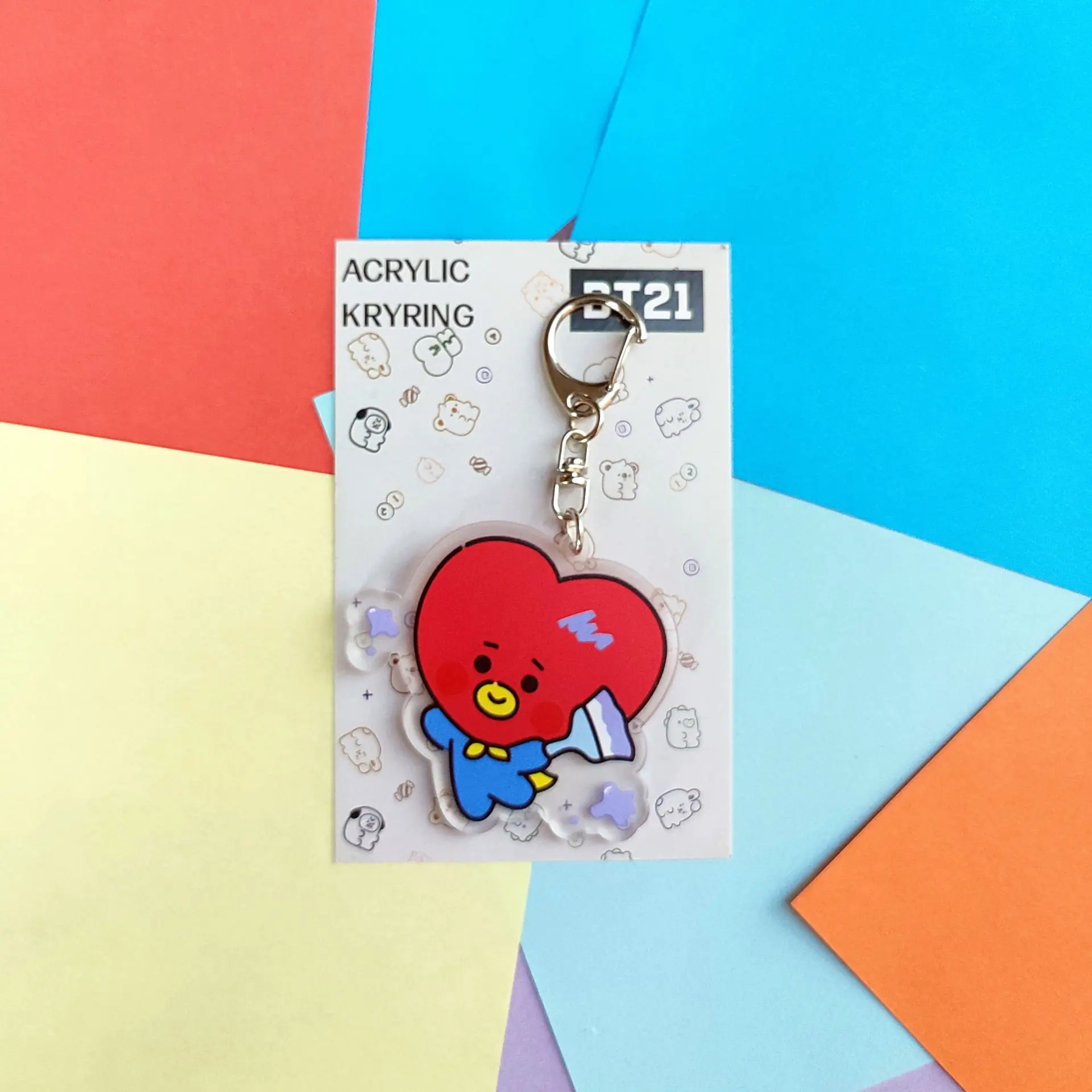 New BT21 Cute Keychain Pendant Bulletproof Acrylic Bag Keychain Keychain