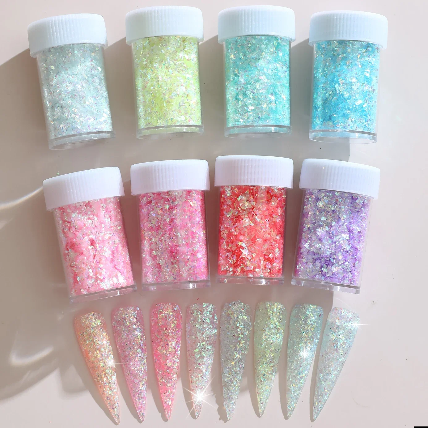 8-Color Lridescence Ultra-Thin Nail Enhancement Glitter DIY Glue Drip Festival Decorative Sequins Fragments