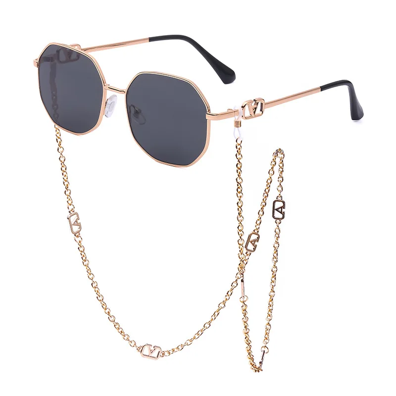 Chain Sunglasses for Women 2023 New Online Celebrity  Same Anti Drop Chain Rope Same Irregular Sunglasses for Women Gafas  Prada