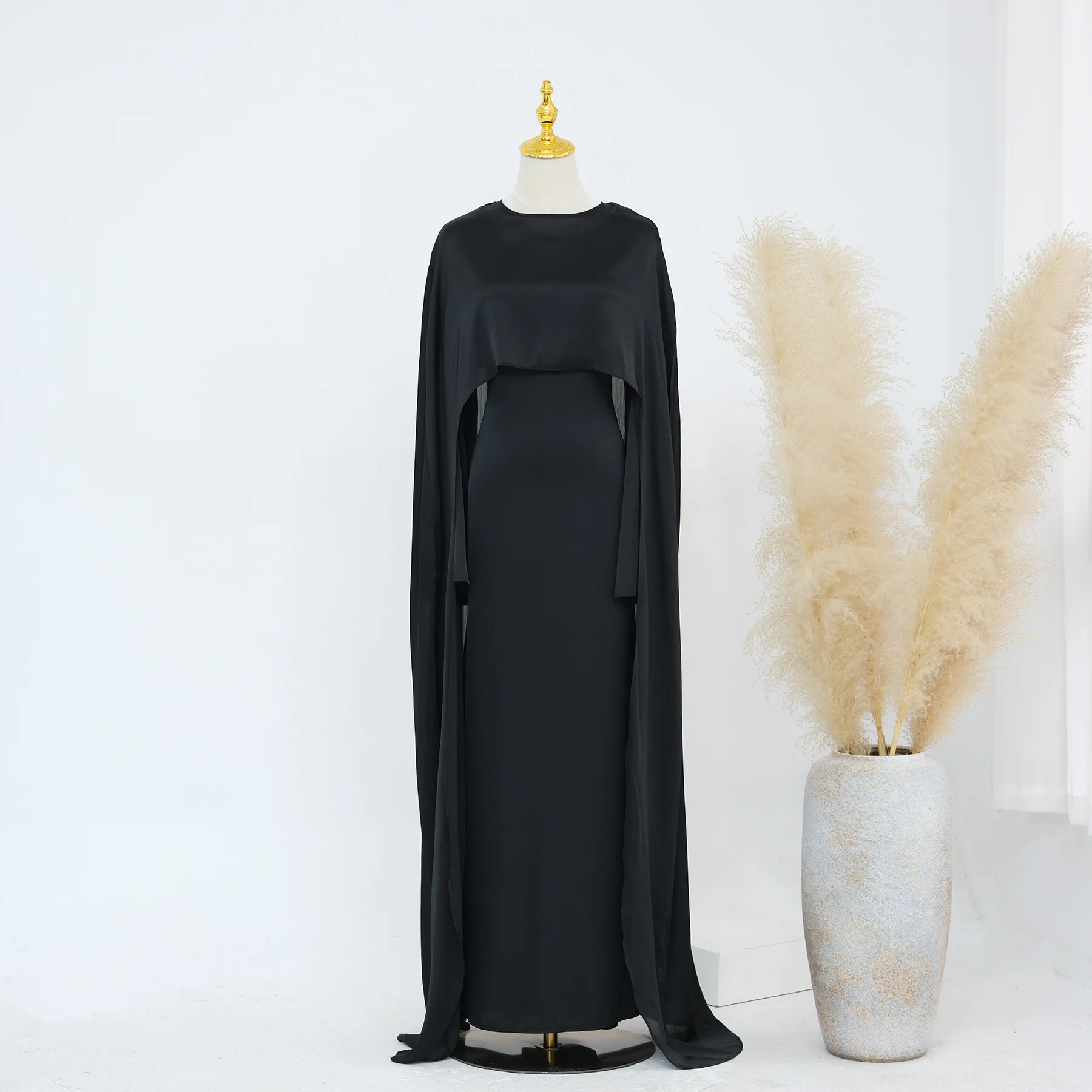 Loriya2025 Tiktok Slim Fitting Waist Cinching Elegant Long Robe Two-piece Set Lr860+lr920 Ramadan Dubai Luxury Islam Elegant