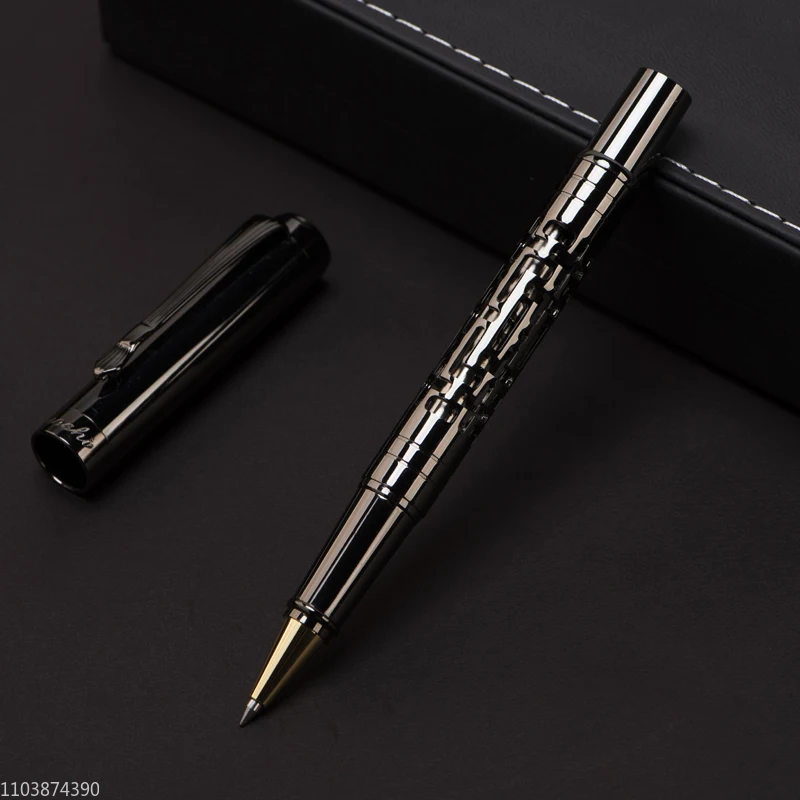 Imagem -04 - Metal Rollerball Pen Openwork Chinês Design Estilo Antigo Escritório Canetas Gel Preto Papelaria Presente Luxuris Escritores 0.5 mm 0.7 mm mb