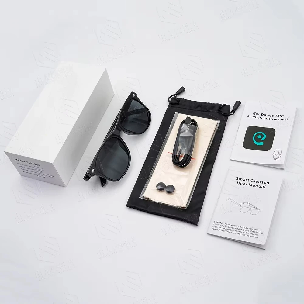 

Музыкальные умные очки W100 2025 года, с солнцезащитными очками для громкой связи с искусственным интеллектом 100 + аудиоочки BT, умные носимые наушники