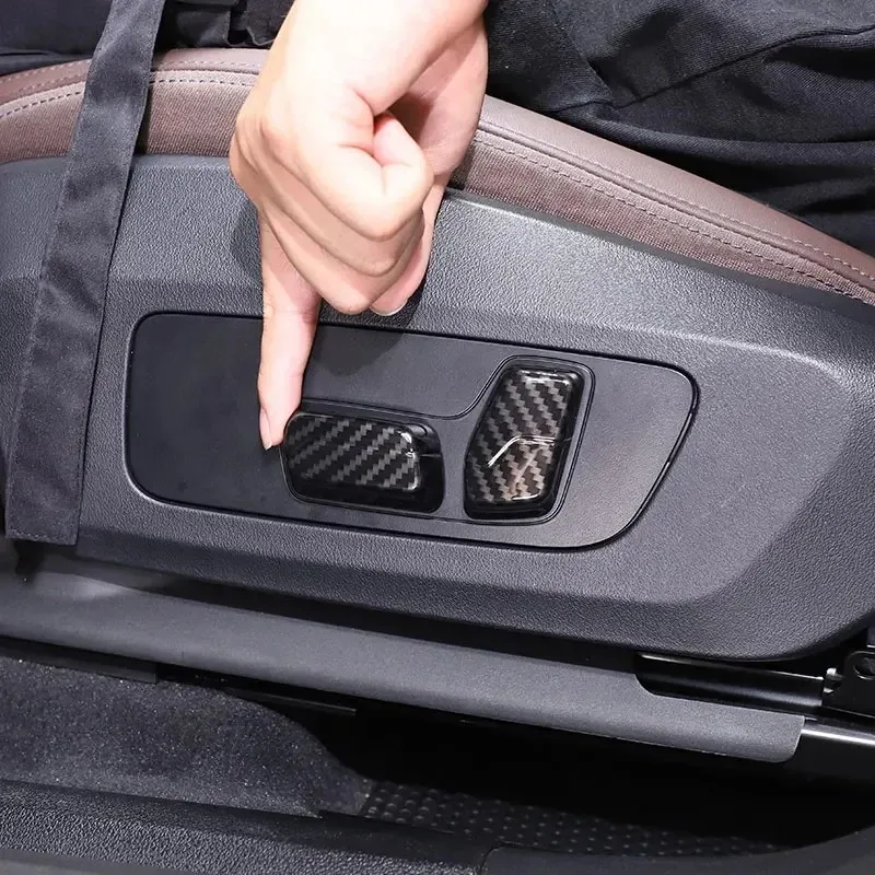 

For BMW X1 X2 IX1 U11 2023-2026 ABS Carbon Fiber Car Seat Adjust Button Cover Trim Interior Car Accessories