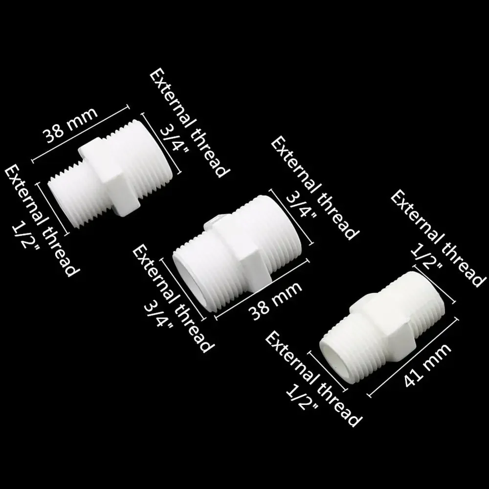 Двойной Штекерный Соединитель с наружной резьбой 1/2 дюйма 3/4 дюйма 1/2 дюйма 3/4 дюйма для ПВХ PE PB различных пластиковых труб для домашнего ремонта фитинги для труб