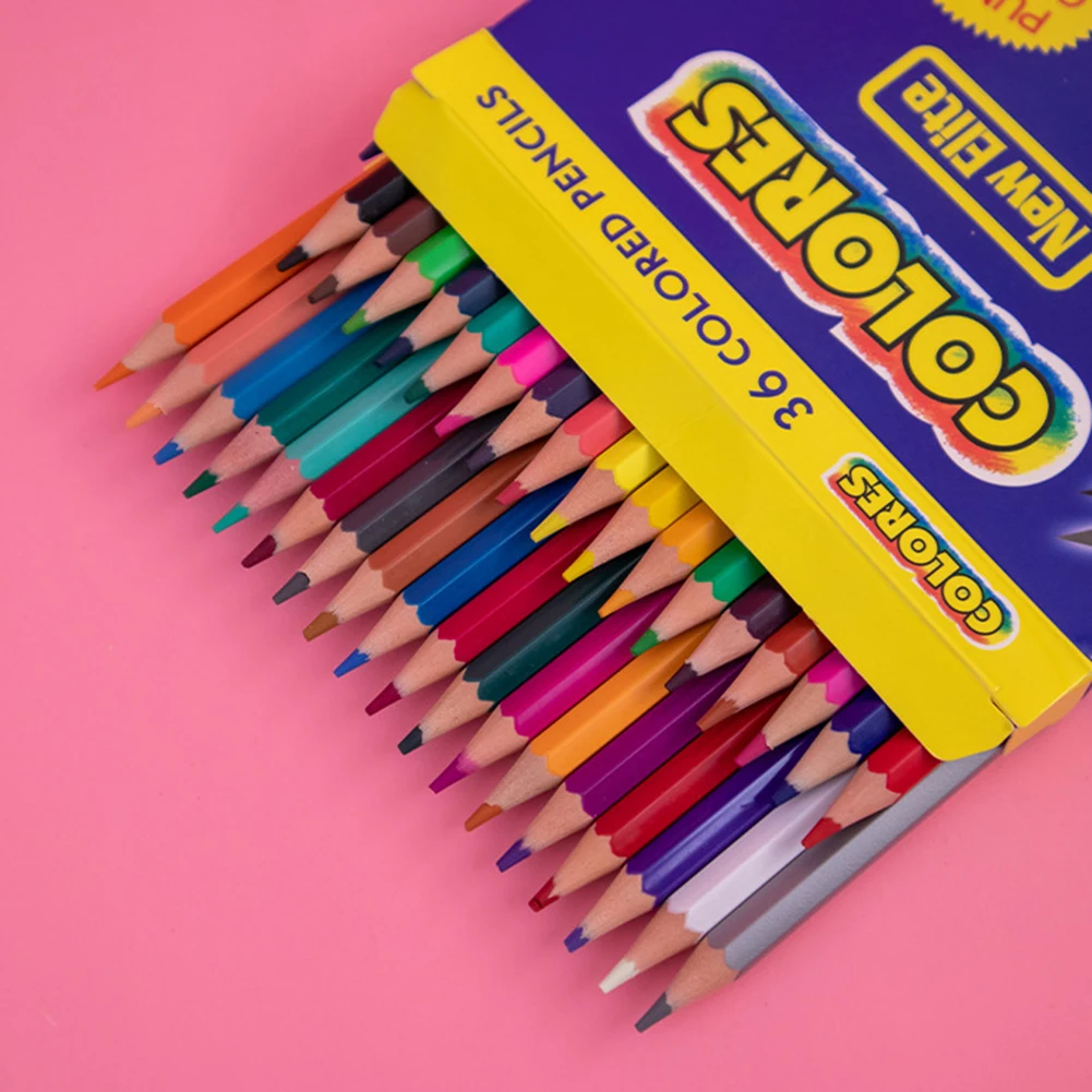 Juego de lápiz de color aceitoso, lápiz de dibujo de dibujo de un solo color, lápiz pastel, accesorios de pintura para niños 18/12/24/26/48 colores