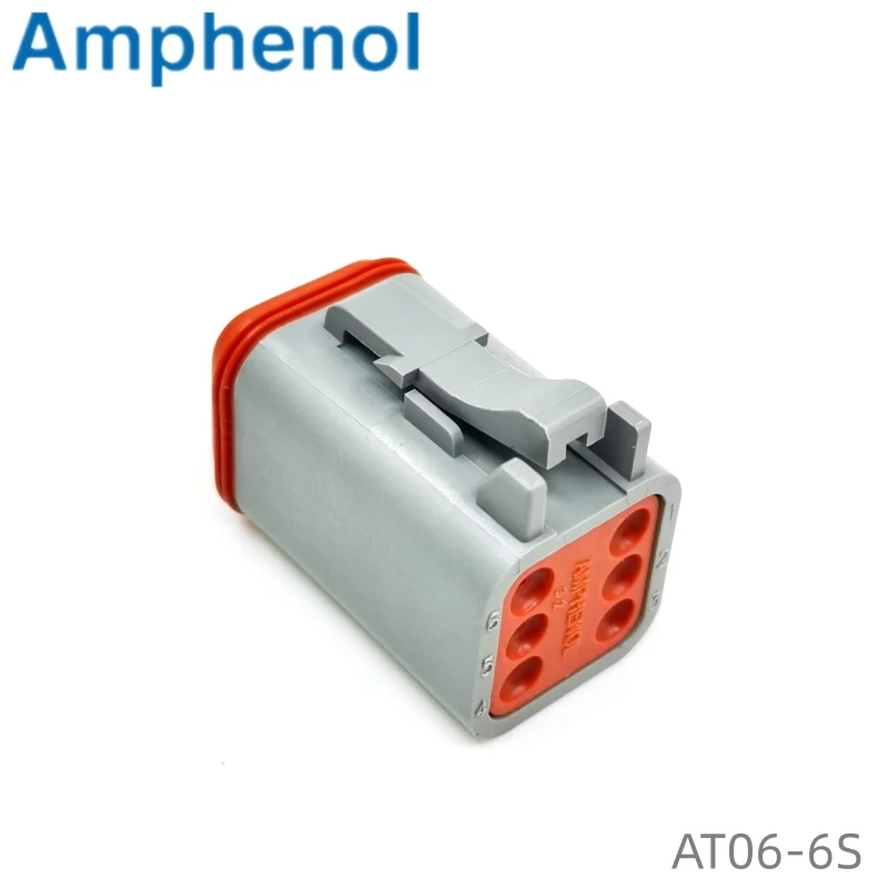 AT06-6S موصل طاقة أمفينول موصل السيارات ذكر، سلسلة AT، 6 اتجاهات، موصل سلك إلى سلك تركيب الأسلاك