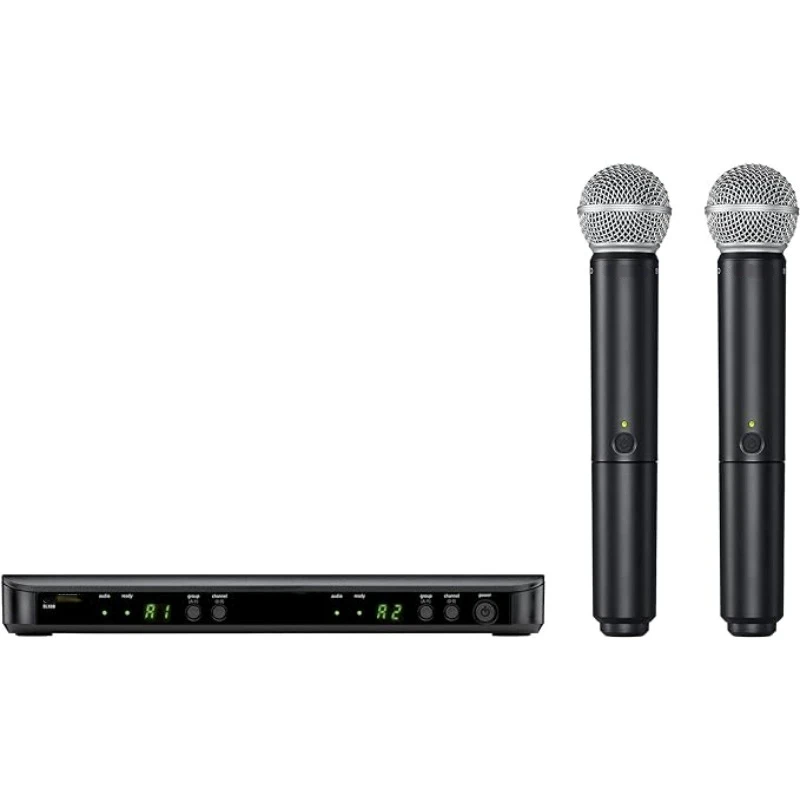 

BLX288/SM58 UHF Wireless Microphone System Perfect for Church karaoke SM58 handheld voice microphone with dual channel receiver