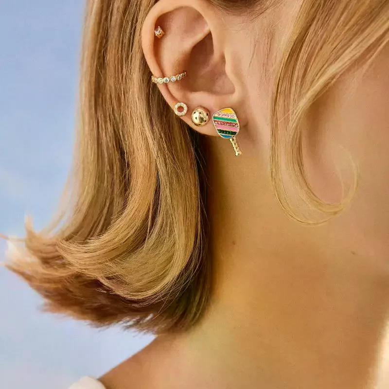 Creative Sports Series Design Stud Earrings For Women Small Cute AsymetricTennis Racket Basketball Golf Earring Fashion Jewelry