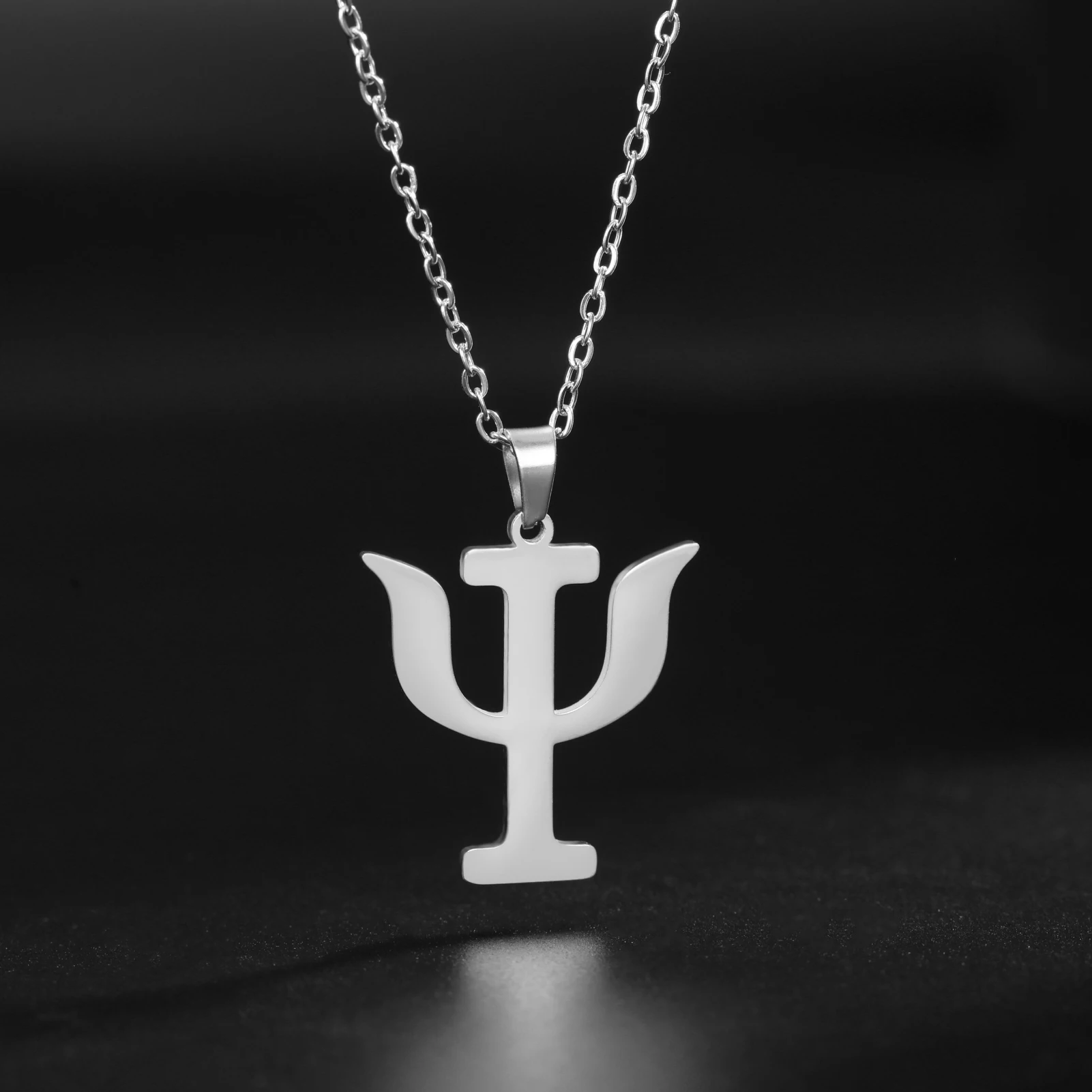 

COOLTIME Psychology Symbol Pendant Necklace for Women Stainless Steel Gold Plated Fashion Necklace Men Jewelry Gift
